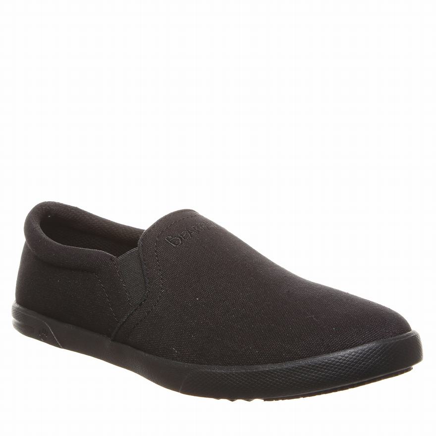 Bearpaw Tallon Slip Ons UK - Men's Shoes Black ||CMBIZS-652||